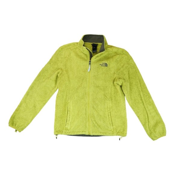 North Face Osito Jacket Neon Green‎ Size Medium Long Sleeve Full Zip Women's - Picture 1 of 10